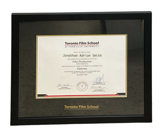 Toronto Film School Diploma Frame (Modern Black)